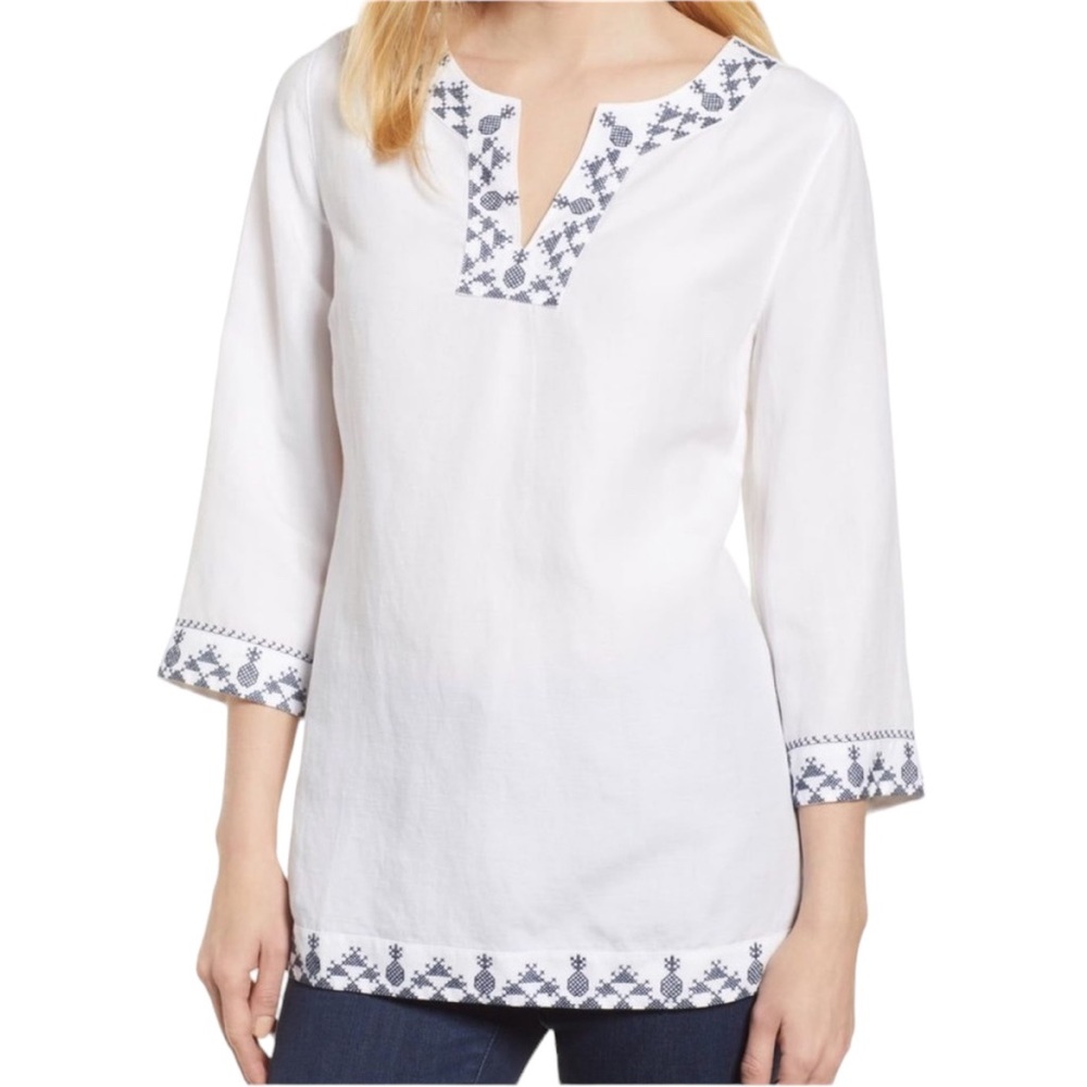 Tommy Bahama Prim Pina Embroidered Tunic NWOT M